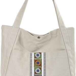 Large Cotton Canvas Tote Bag Women Oversized Shoulder Handbag Travel